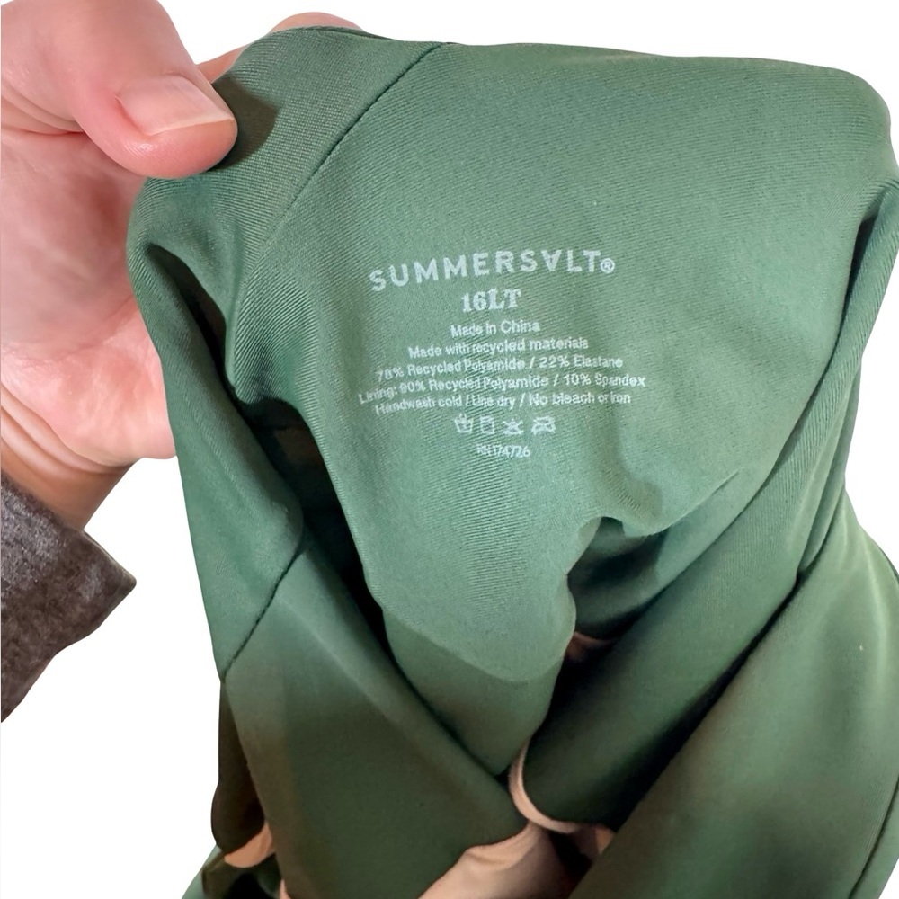 Summersalt The Long Torso Sidestroke One Piece One Shoulder Swimsuit Olive Green - Picture 9 of 11